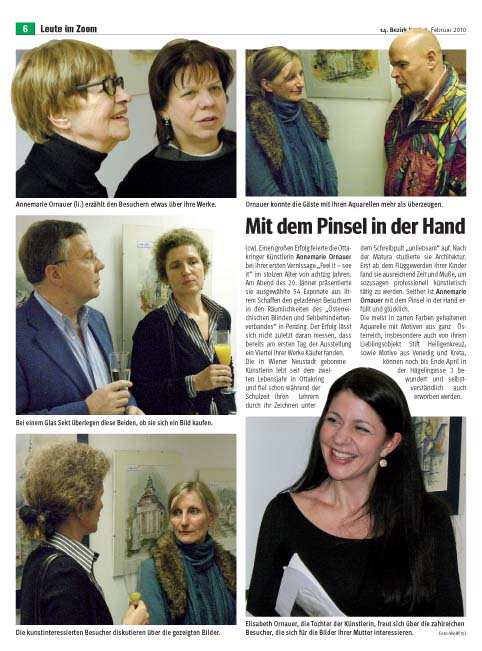 Vernissage in der Zeitung